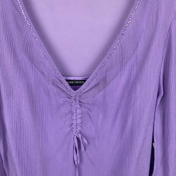 Valerie Stevens NWT Silk Blouse with Cami Underneath Size Large - Picture 4 of 6